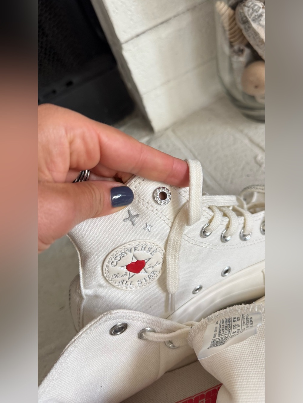 Converse Chuck Taylor All Star Lift Y2K Heart Platform High Top A09114C W 5.5 - Picture 9 of 10